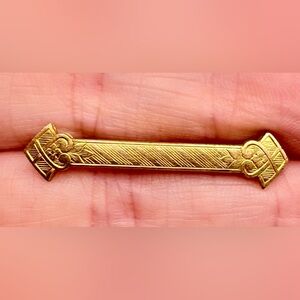 Antique Victorian Gold Filled Floral Bar Brooch
